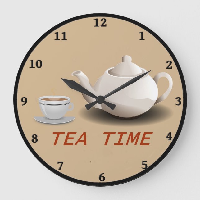 Tea Time Kitchen Clock Stor Klocka (Framsida)