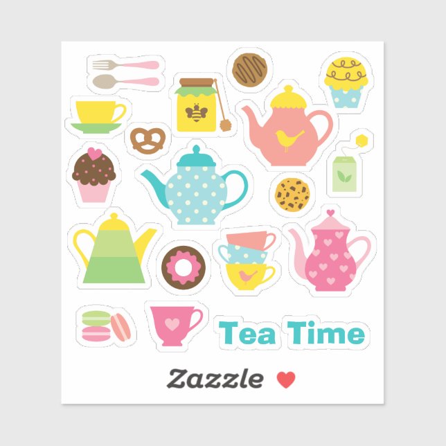 Tea Time-klistermärkesark Klistermärken (Ark)