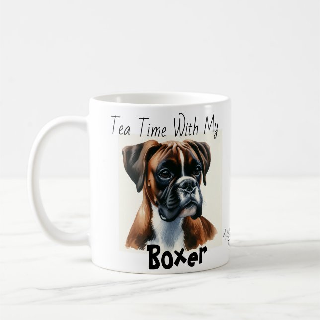 Tea Time med min Boxer Personalize Kaffemugg (Vänster)