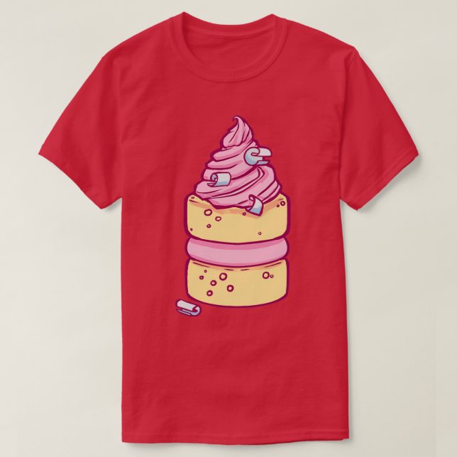 Tea Time Mönster Rosa T Shirt (Design framsida)