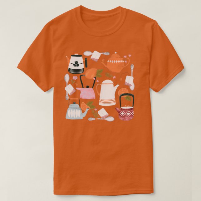 Tea Time Mörk - bakgrund T Shirt (Design framsida)