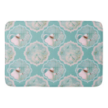 Tea time mynta grönt och rosa Matta