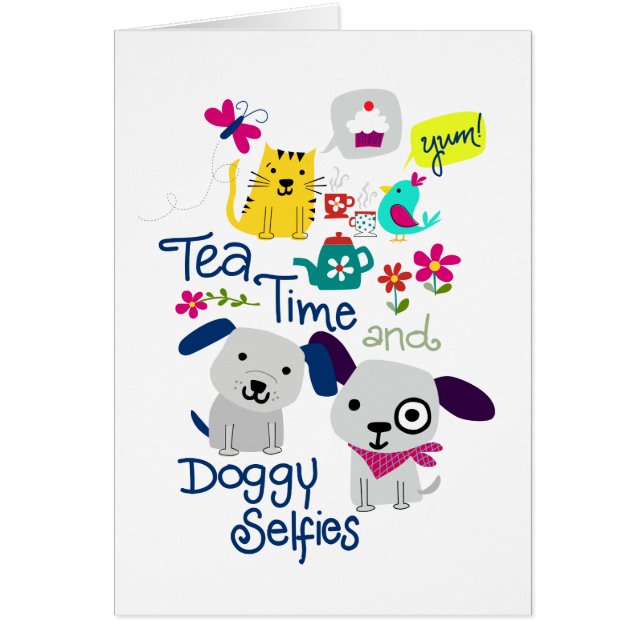 Tea Time och Doggy väljer Hälsningskort (Framsidan)