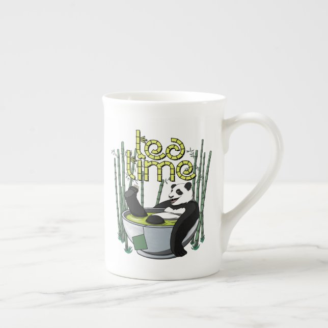 Tea Time Panda Benporslin Mugg (Höger)