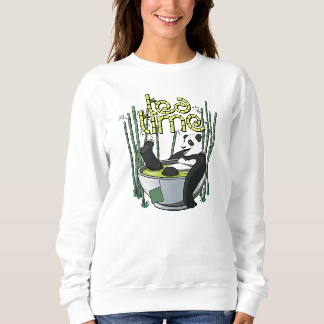 Tea Time Panda T Shirt (Framsida)