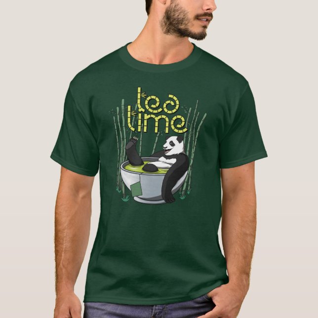 Tea Time Panda T Shirt (Framsida)