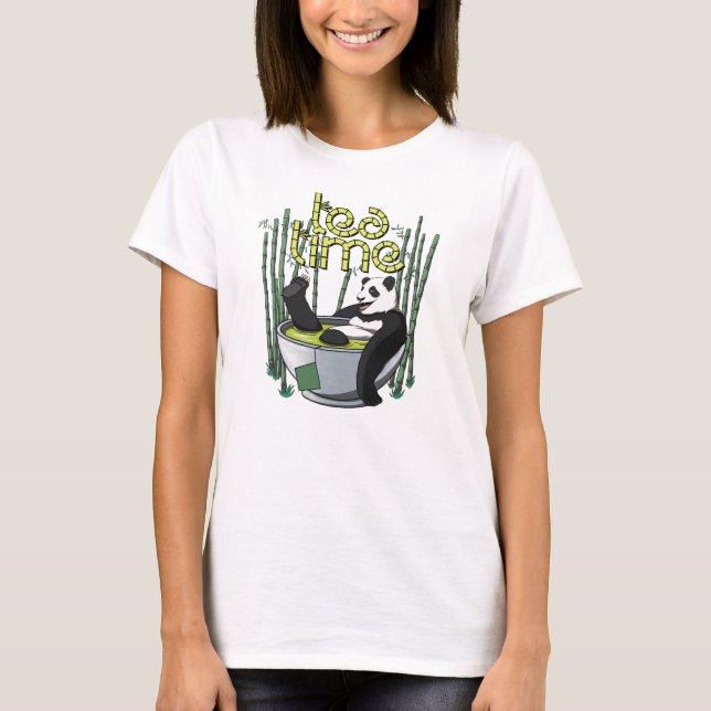 Tea Time Panda T-Shirt (Framsida)