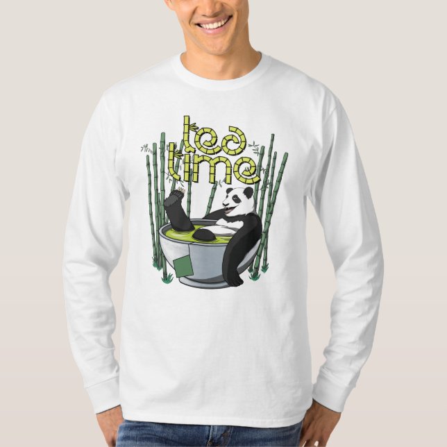 Tea Time Panda T Shirt (Framsida)
