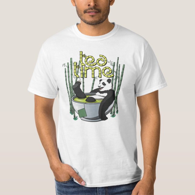 Tea Time Panda T-Shirt (Framsida)