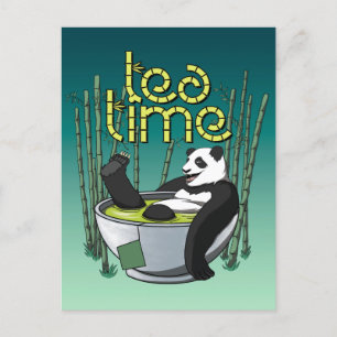 Tea Time Panda Vykort