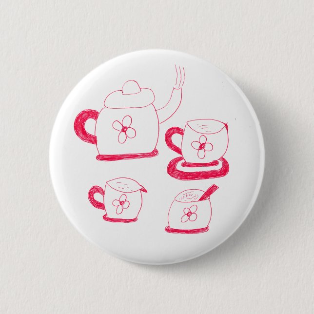 Tea Time Round Badge Knapp (Framsida)