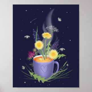 Tea Time, sommarblommor Poster