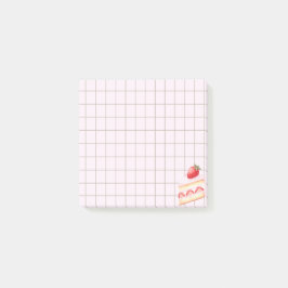 Tea Time Strawberry Cake – Personalized Grid Stick Post-it Block