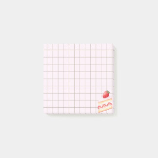Tea Time Strawberry Cake – Personalized Grid Stick Post-it Block
