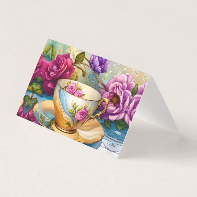 Tea Time - Tea Kopp Art Kort (Framsida)