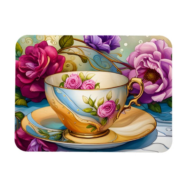 Tea Time - Tea Kopp Art Magnet (Horisontell)