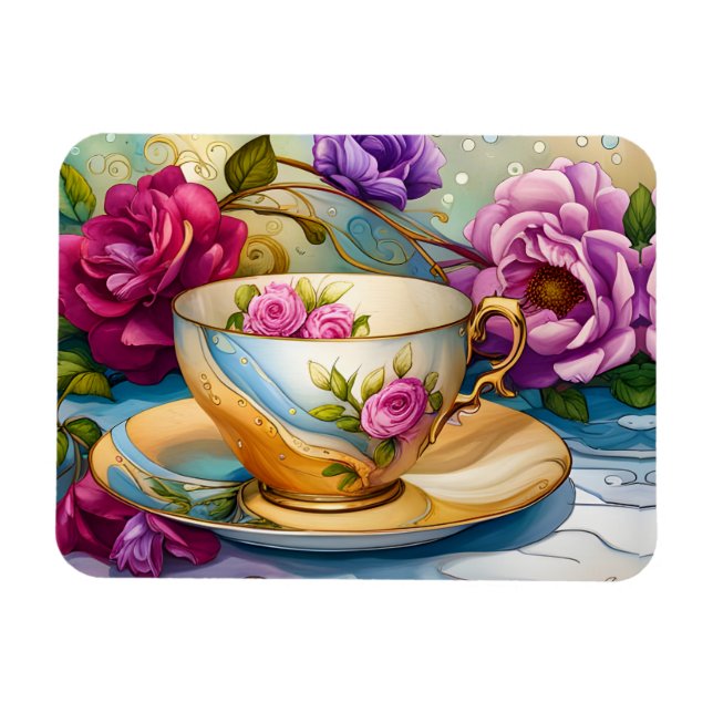 Tea Time - Tea Kopp Art Magnet (Horisontell)