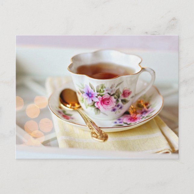Tea time Tea kopp vykort för postkorsning (Framsida)
