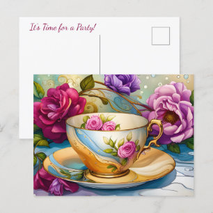 Tea Time - Tea Party Vykort