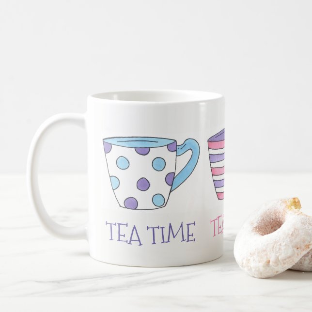 Tea Time Tekopp Tea Party Pastel Kaffemugg (Med munk)