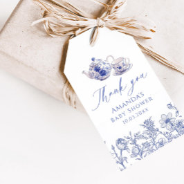 Tea Time Toile babydusch Presentetikett