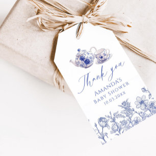 Tea Time Toile babydusch Presentetikett