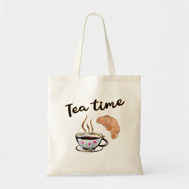Tea time Tote Bag, te party-presentidé, din gåva Tygkasse (Framsidan)