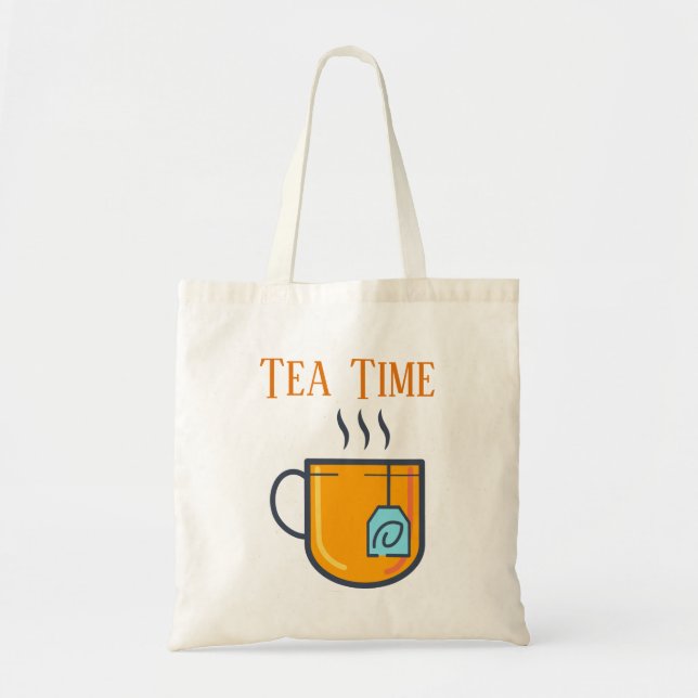 Tea Time Tote Bag Tygkasse (Framsidan)
