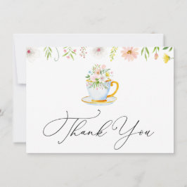 Tea Time Whimsical Wildblomme Tackkort Card Anteckningskort