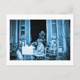 Tea Time with Friends (blå tonad) Vykort