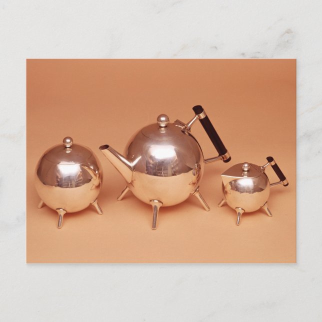 Tea-tjänst med gilt insida vykort (Framsida)