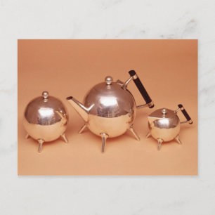 Tea-tjänst med gilt insida vykort