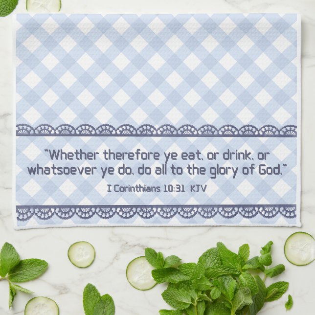 Tea Towel Bible Verse - I Corinthians 10:31 KJV Kökshandduk (Vikta)