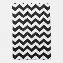 Tea Towel - Black Zipzags