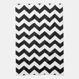 Tea Towel - Black Zipzags Kökshandduk