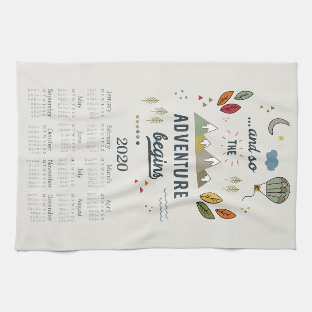 Tea Towel Calendar | Väggkonst | Kontorsorder Kökshandduk (Horisontell)
