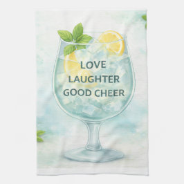 Tea Towel | Gin & Tonic Lemon Mint Kitchen Gift Kökshandduk