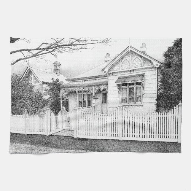 Tea Towel - "Kensington House" Kökshandduk (Horisontell)