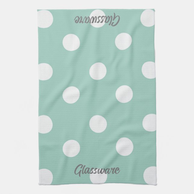 Tea Towel - Light Blue Polka dots Kökshandduk (Vertikal)