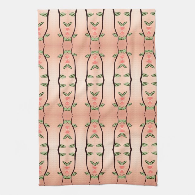 Tea Towel med Elegant Blommigt design Kökshandduk (Vertikal)