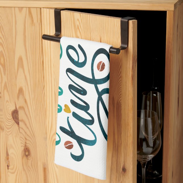 Tea Towel med kaffetidmeddelande Kökshandduk (Thirds Fold)