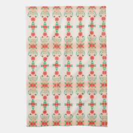 Tea-Towel med röd Blommigt Kökshandduk