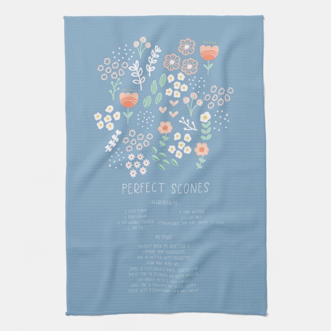 Tea Towel Recipe Scones with Sylt and Cream Gift Kökshandduk (Vertikal)