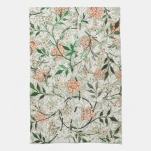TEA TOWEL : WILLIAM MORRIS: GRÖNT JASMINE