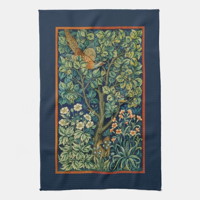 TEA TOWEL : WILLIAM MORRIS : PHEASANT KÖKSHANDDUK (Vertikal)