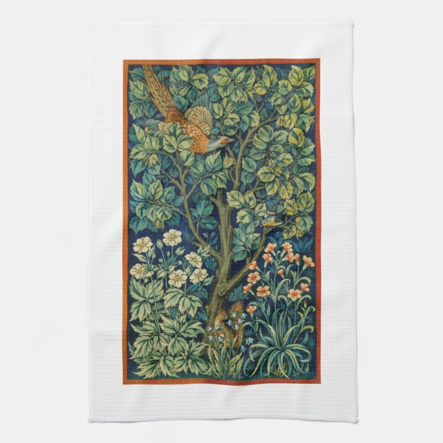 TEA TOWEL : WILLIAM MORRIS : PHEASANT KÖKSHANDDUK (Vertikal)