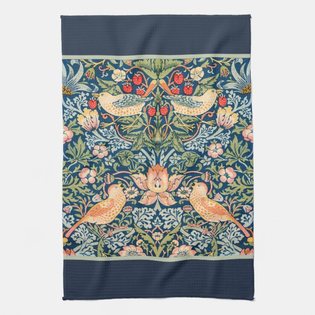 TEA TOWEL : WILLIAM MORRIS : STRAWBERRY THIEVES KÖKSHANDDUK (Vertikal)