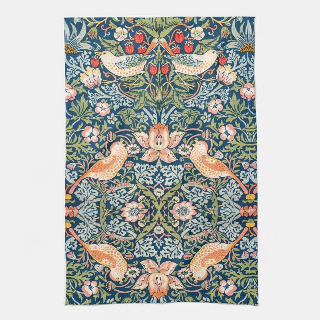 TEA TOWEL : WILLIAM MORRIS:STRAWBERRY THIEVES KÖKSHANDDUK (Vertikal)