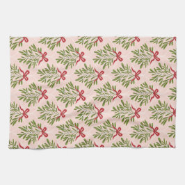 Tea towel with mistletoe design kökshandduk