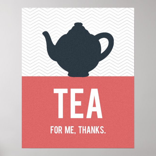 Tea Typography Poster, modern Kitchen, Anpassnings Poster (Framsidan)
